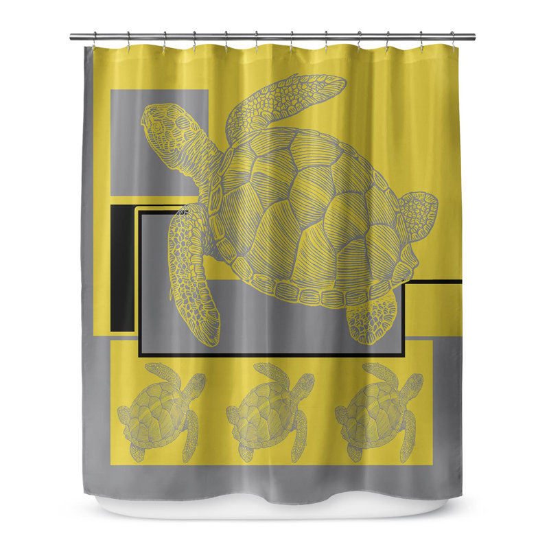 Brunet Geometric Shower Curtain, 70'' H x 71'' W x 1" D