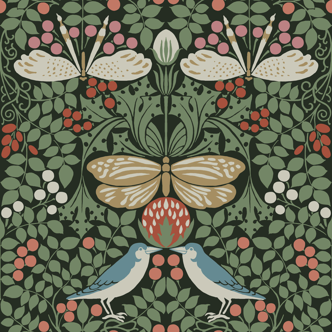 Arts and Crafts Butterfly Garden 33' L x 20.5" W Wallpaper Roll York Wallcoverings 