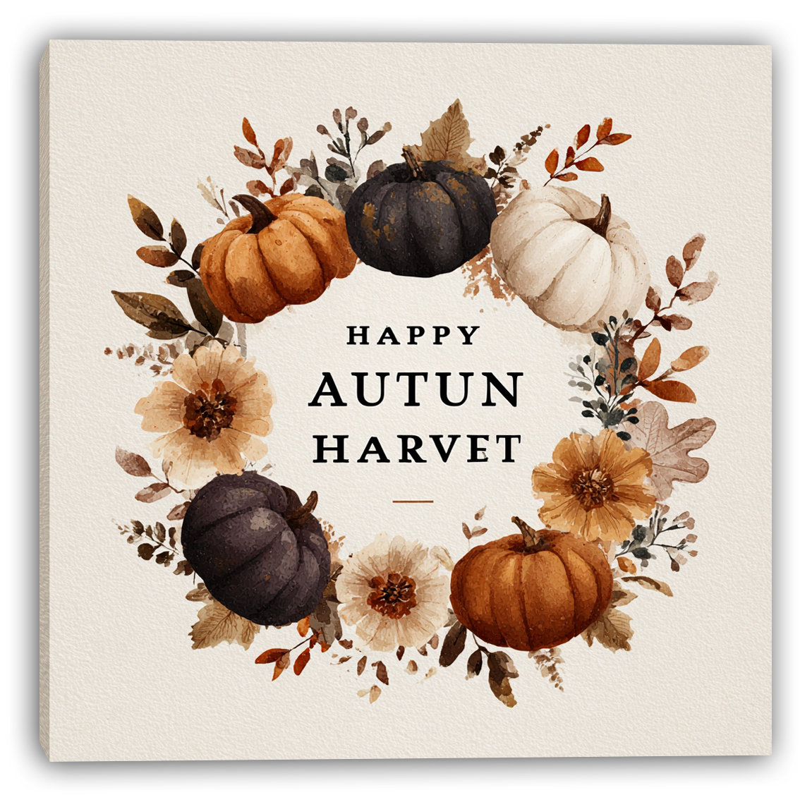 Ophelia & Co. Autumn Harvest Wreath II Wrapped Canvas Wall Art | Wayfair