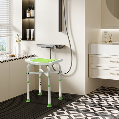 Adjustable Bath & Shower Stool – Aluminum Frame Seat For Elderly & Disabled