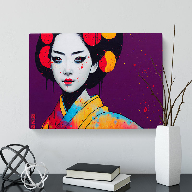Painted Geisha Vol.2 Abstract - Wrapped Canvas, 35cm H x 50cm W x 3cm D