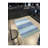 Blue Themed Stripe Geometric Patterned Fringed Vintage Decorative Carpet-211489600