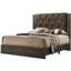 Lit très grand contemporain avec tête de lit tapissier grise et transitionnelle crème-1021304375-1021304369