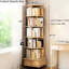 Bibliothèque à 6 niveaux avec roulettes et tiroir, couleur bois