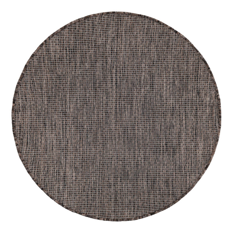 Abderus Light Brown Indoor Area Rug, Round 3'1"