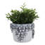 Pot de fleurs rond en céramique texturée moderne pour l'extérieur, le jardin et la terrasse - Pot de fleurs d'intérieur pour la décoration du salon-1270868366