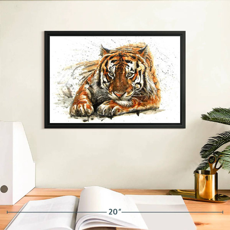 Tigre du Bengale qui se prélasse, H 9 po x l 13 po