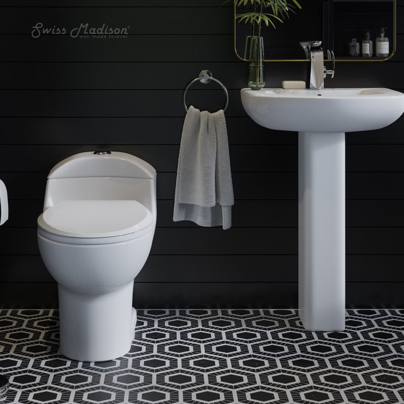 Château One-Piece Elongated Dual-Flush Toilet 1.1/1.6 gpf, Cotton White