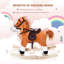 Cheval à bascule en peluche pour enfants avec sons réalistes - brun