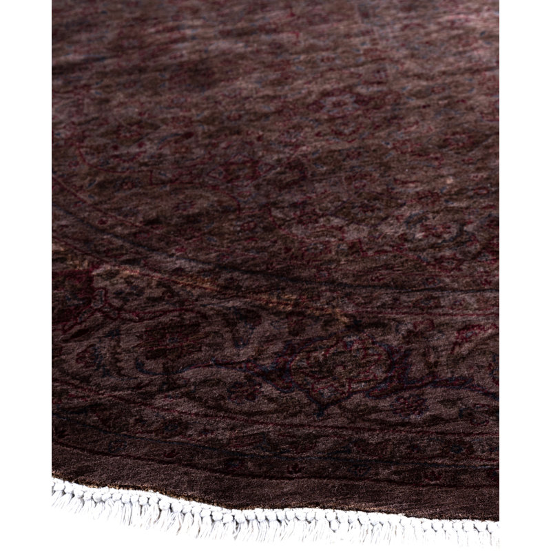 Overdyed Hand-Knotted Wool Modern-Contemporary Brown Area Rug 6' 3" x 6' 3"