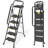 5 Step Stool,Metal Ladder,Folding Step Ladder with Tool Platform,Library Ladder,Decorative Kitchen Step Ladder