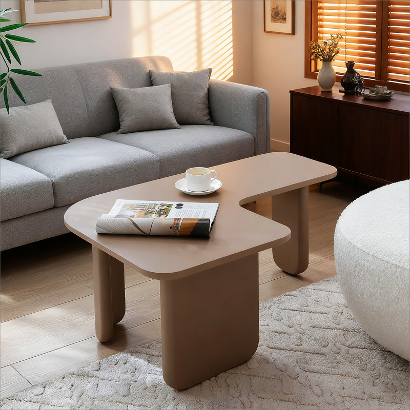 Table basse en L, table basse, table d'appoint pour salon, Kaki