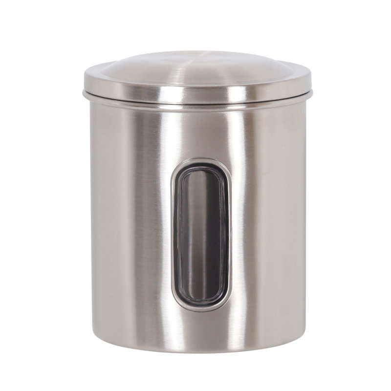  Organisateur de pot de rangement en acier inoxydable avec pot transparent et fenêtre transparente