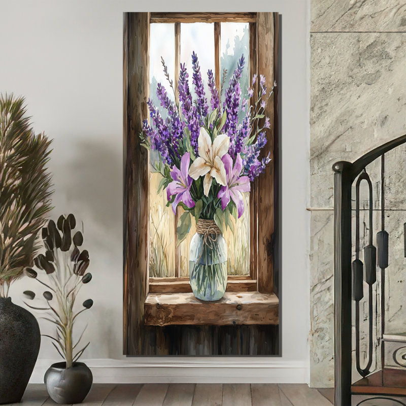 Inam - impressions sur toile florales, H 60 po x l 28 po, Toile tendue, Ne s’applique pas