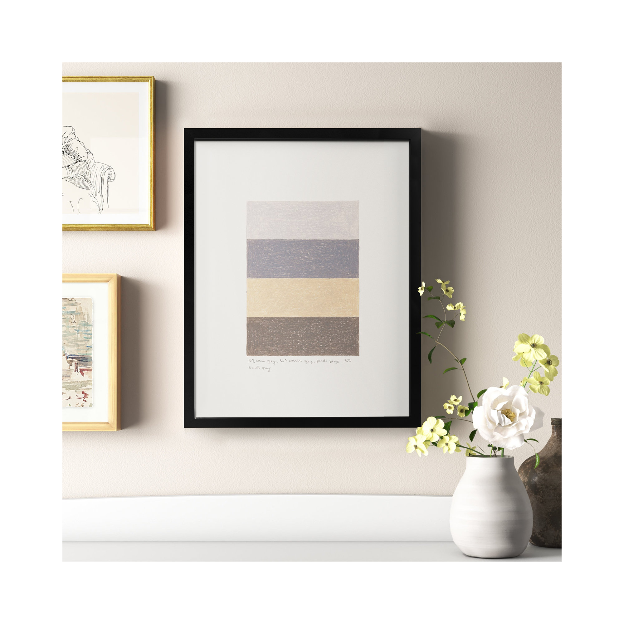 Stacks by Beth James, 30" H x 24" W x 1.25" D, Black Framed