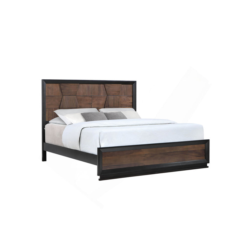 Lit de style traditionnel en bois de noyer, King
