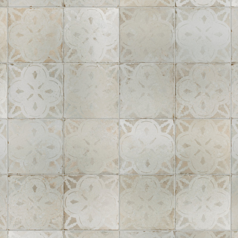 Kings 18" x 18" Ceramic Patterned Wall & Floor Tile, White