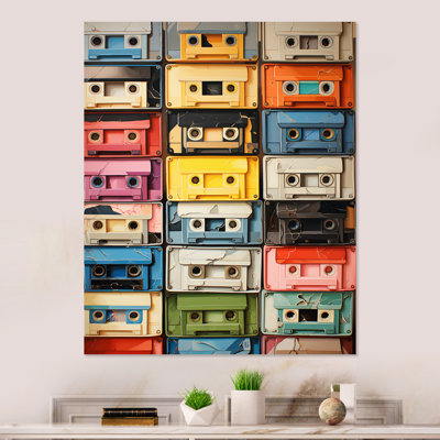 Popart Cassette Tapes X - Décoration murale en métal Cassettes