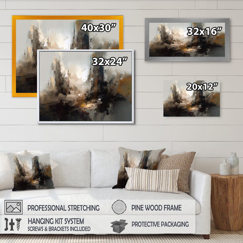 «Ouida Abstract Delicate Brushstroke IV», reproduction sur toile, H 12 po x l 20 po x P 1 po, Toile tendue