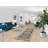 Blue Geometric Oushak Vegetable Dye Runner Rug