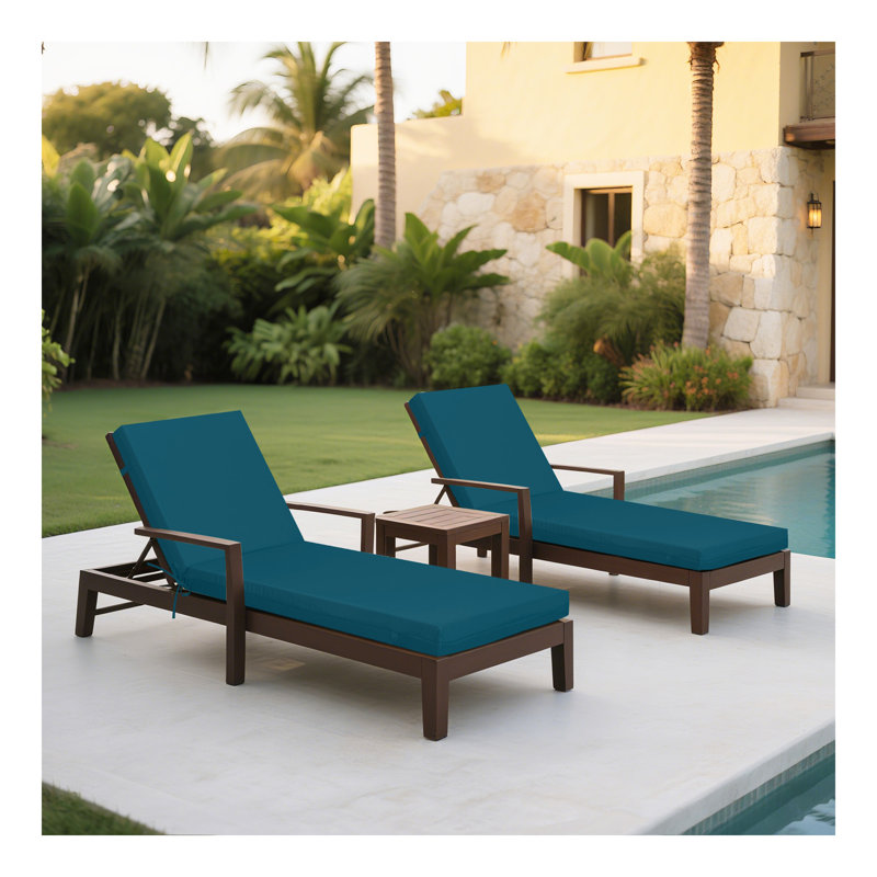 Set Outdoor Lounge Chair Cushion Replacement Patio Funiture Seat Cushion Chaise Lounge Cushion-, Blue