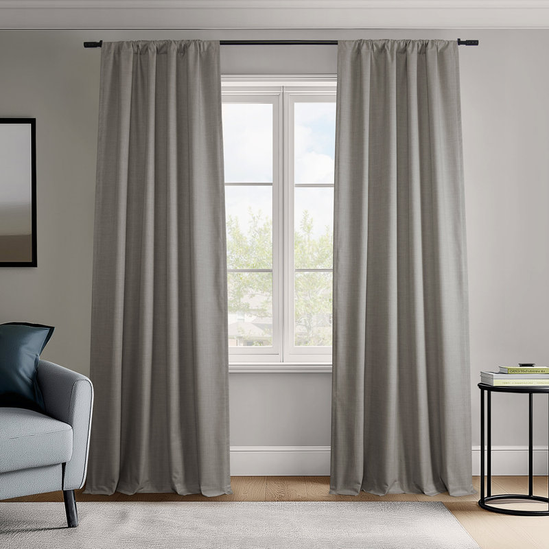 Raidah Vienna Basic Solid Curtains (2 Panel) Blackout Curtains For Bedroom & Living Room Curtains, Light Steel Gray