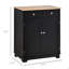 Buffet avec comptoir en bois massif HOMcom, armoire de rangement de cuisine moderne, armoire à café avec 2 tiroirs, portes et tablette réglable, noir