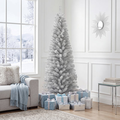 Arbre de noël artificiel argenté 6 pi