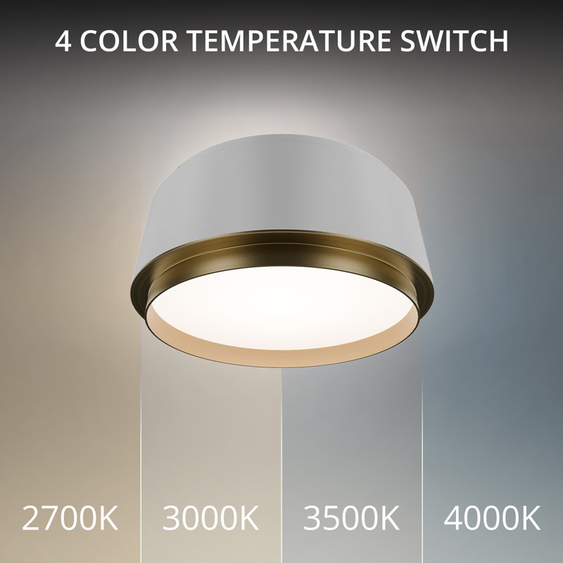 Salvo 9" Dimmable LED Flush Mount Light Fixture With Built In Color Temperature Adjustability Switch From 2700K/3000K/3500K/4000K