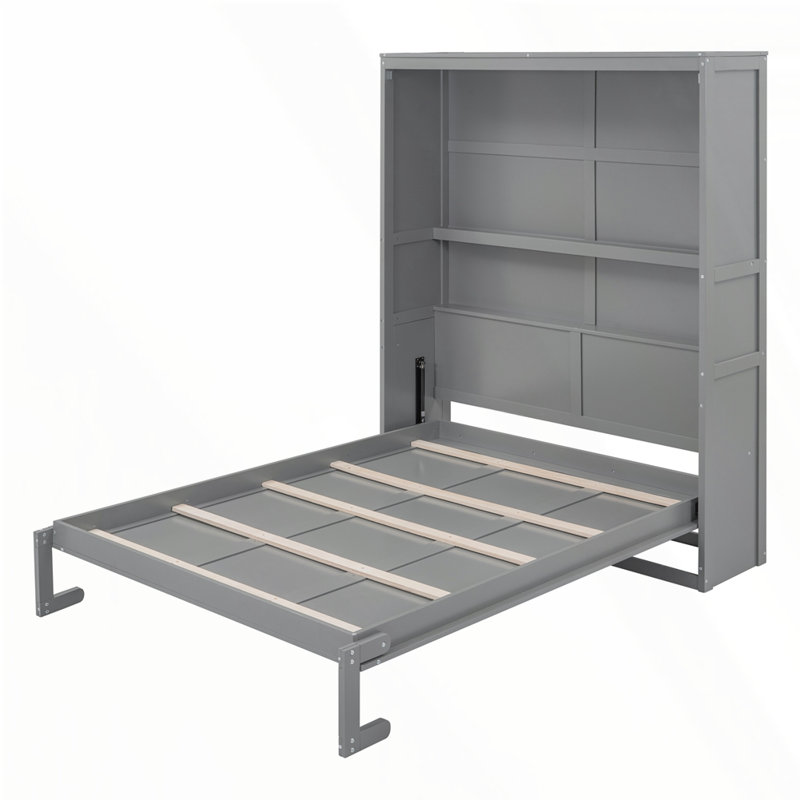 Lit escamotable mural avec tablettes Murphy, Gris