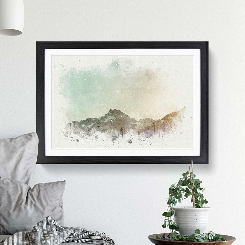 Forest Before the Mountain in Abstract - Picture Frame Graphic Art Print, Black Framed, 48cm H x 65cm W x 2cm D