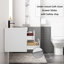 Ensemble de meuble-lavabo mural simple Sharee avec comptoir d'évier, robinet et drain en alliage de zinc, armoire flottante avec tiroirs à fermeture en douceur-1709662306-1709662307