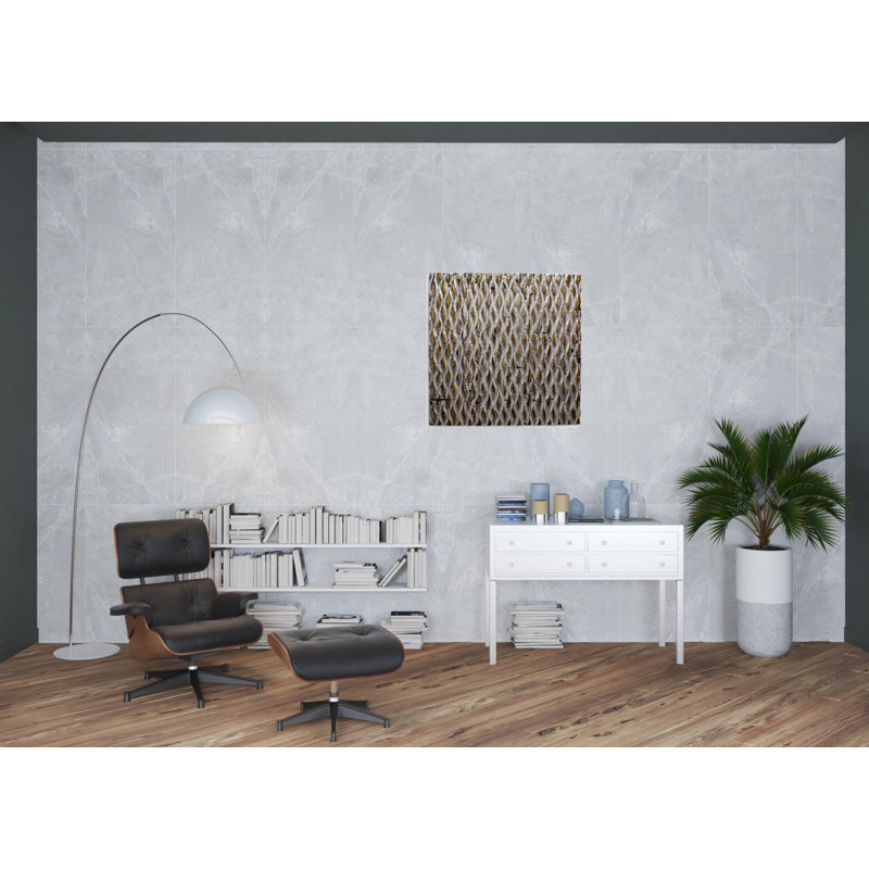 Raw Wood Look Square Wall Art, Gold, 36" H x 36" W x 1" D