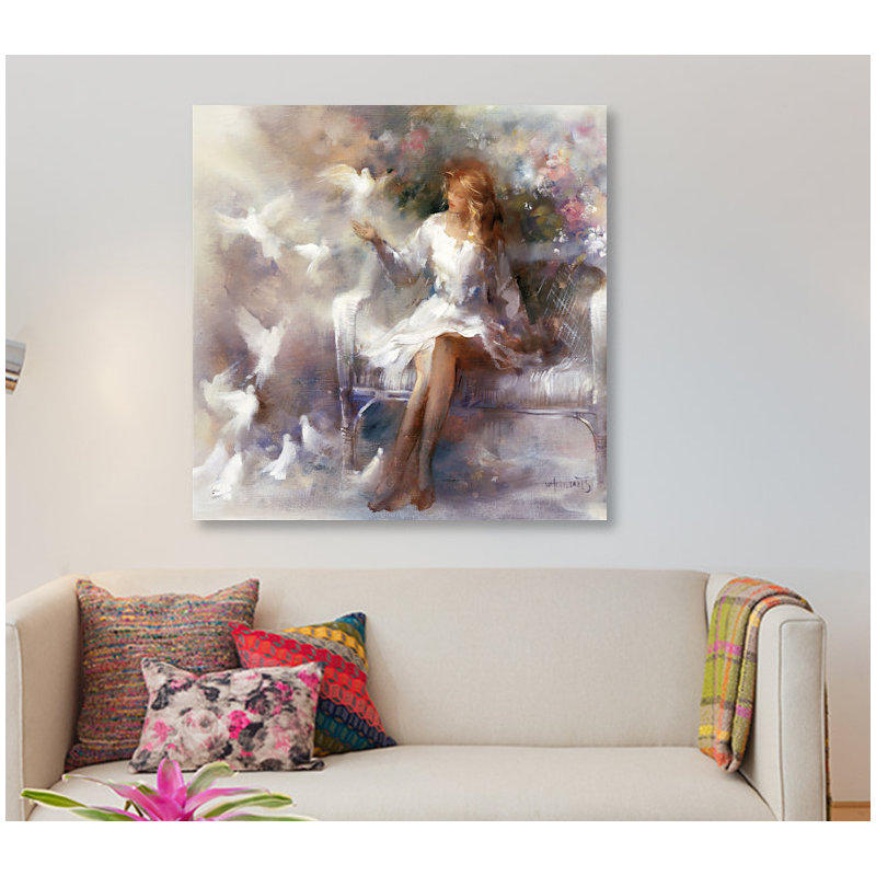 «White Dreams», reproduction sur toile, H 18 po x l 18 po x P 1,5 po, Pas de tapis, Toile tendue