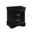 Élégante table de chevet noire avec rangement pratique - Chambre élégante de 24 po de hauteur x 21 po de largeur avec finition de 15 po de profondeur