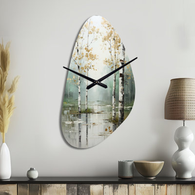 Sculpture horloge murale Birch Woods