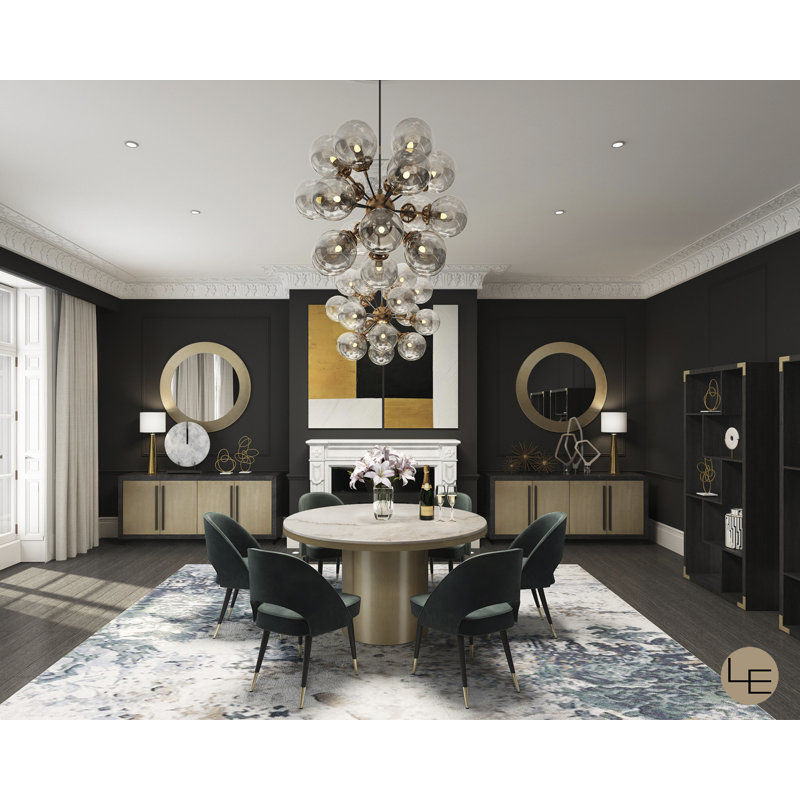 Camden Round Marble Dining Table, 55.12" L x 55.12" W