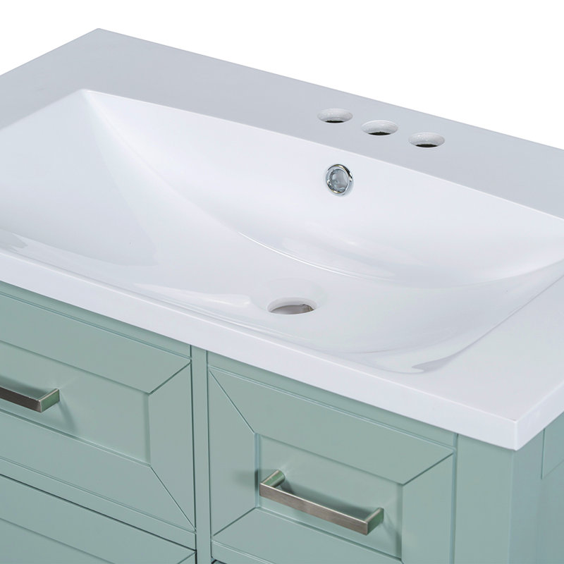 Armoire de salle de bain avec tiroirs, Vert