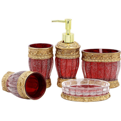 Retro red bathroom accessories
