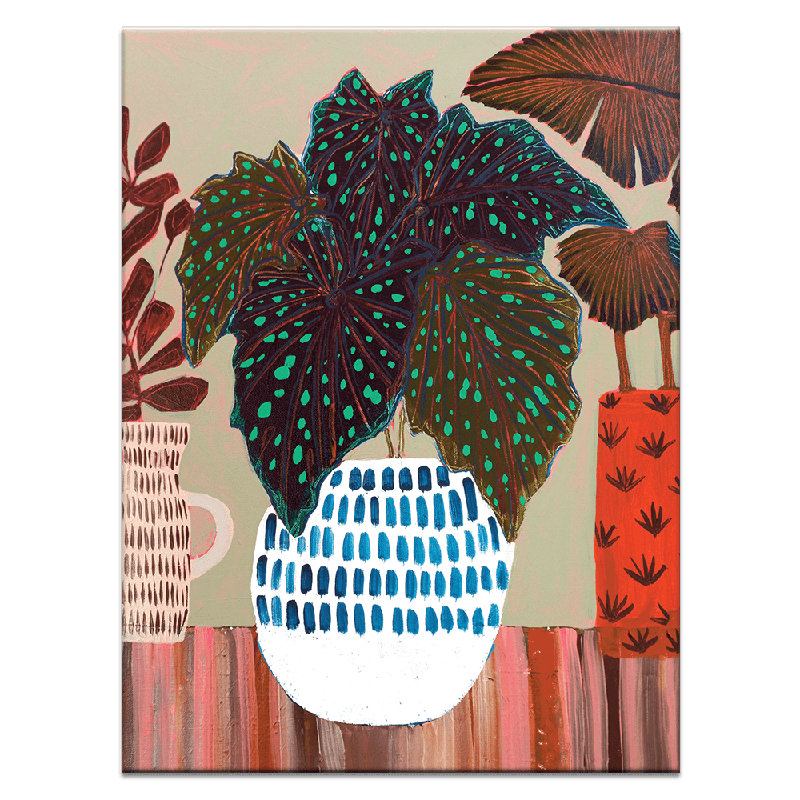 Begonia by Amanda Skye-Mulder - Painting, 51cm H x 41cm W x 3cm D, Wrapped Canvas