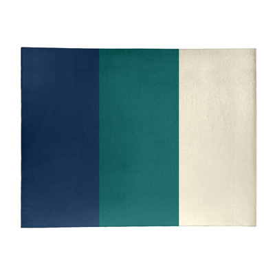 Tapis à rayures bleu marine/vert/crème Seattle