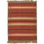 Tapis rouge / beige en laine fait à la main Kilim