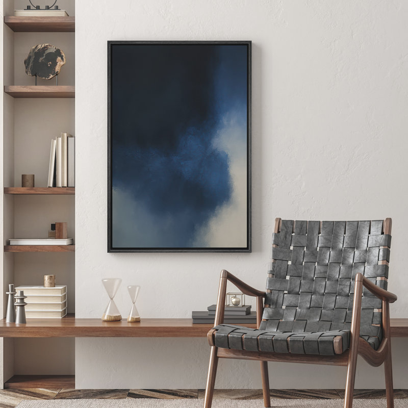Reproduction d'art abstrait sur toile encadrée pour décoration intérieure moderne, H 36 po x l 24 po, Noir
