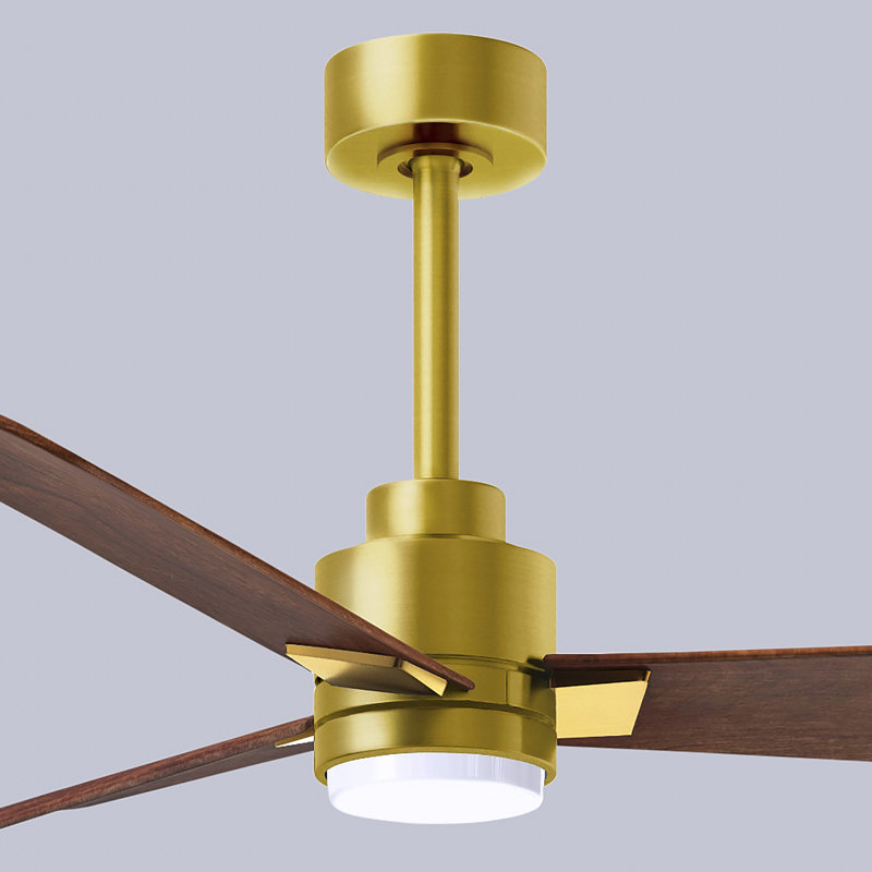 Ventilateur de plafond Alessandra, Laiton brossé, 42", Noyer