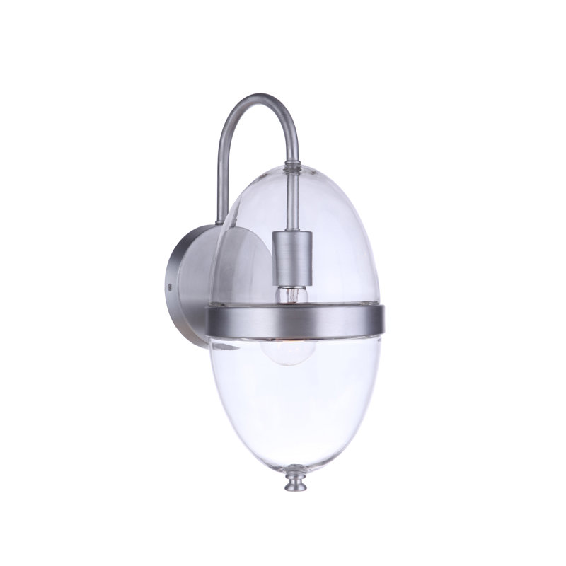 Lyla-Rose Wall Light, Satin Aluminum/Clear, 15" H x 6.75" W x 8.13" D