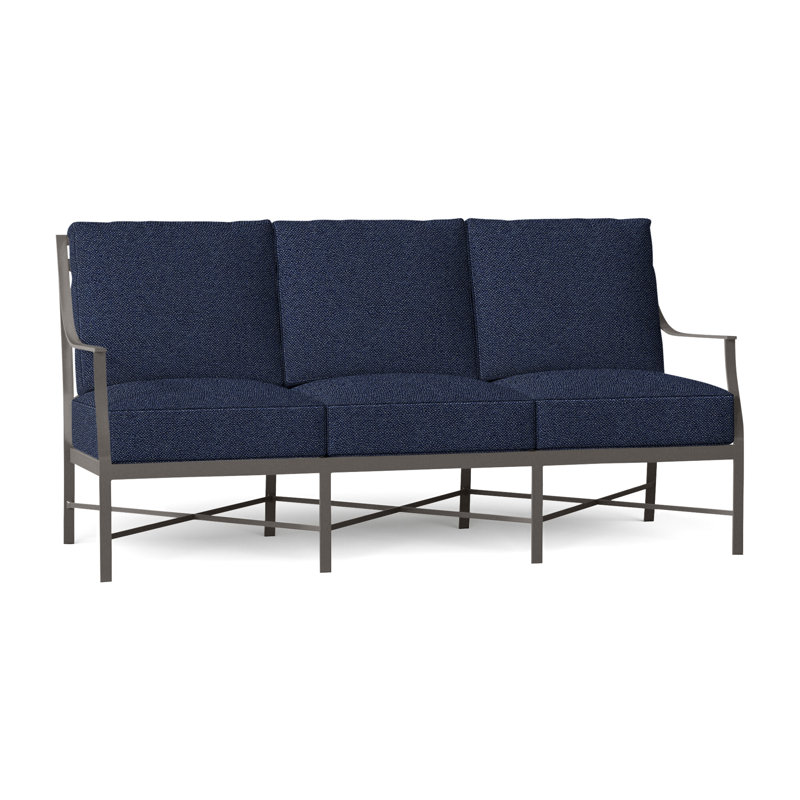 Monaco Aluminum Sofa - Slate Gray, Slate Gray, No Welt, Intermix Indigo