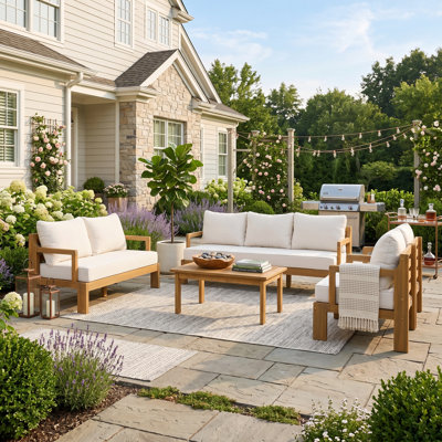 Modular Conversation Set with High-Density Foam Cushions