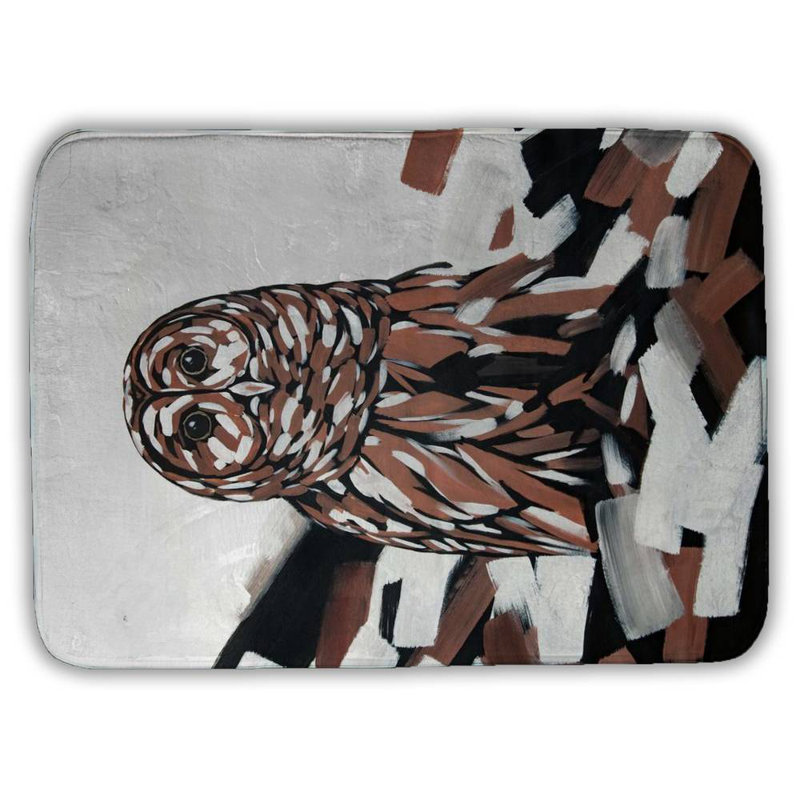 Tawny owl Bath Mat with Non-Slip Backing - Quick Dry Memory Foam Bathroom Rug - Absorbent - Modern Plush Spa-Style - Machine Washable