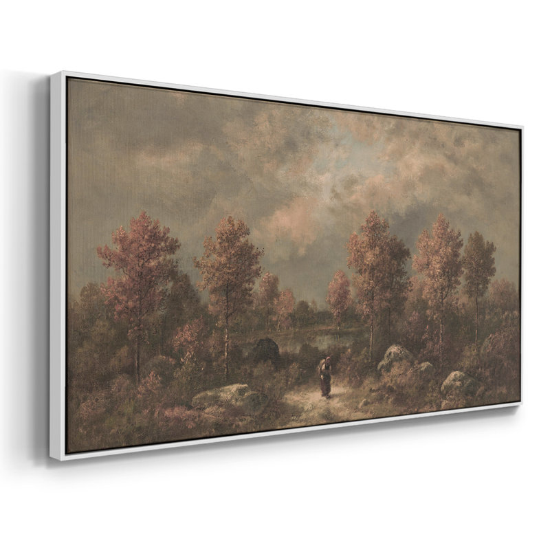 Série paysage - DCCXLVI - Toile tendue avec châssis encadré - Prêt à être accroché, H 17 po x l 33 po, Blanc