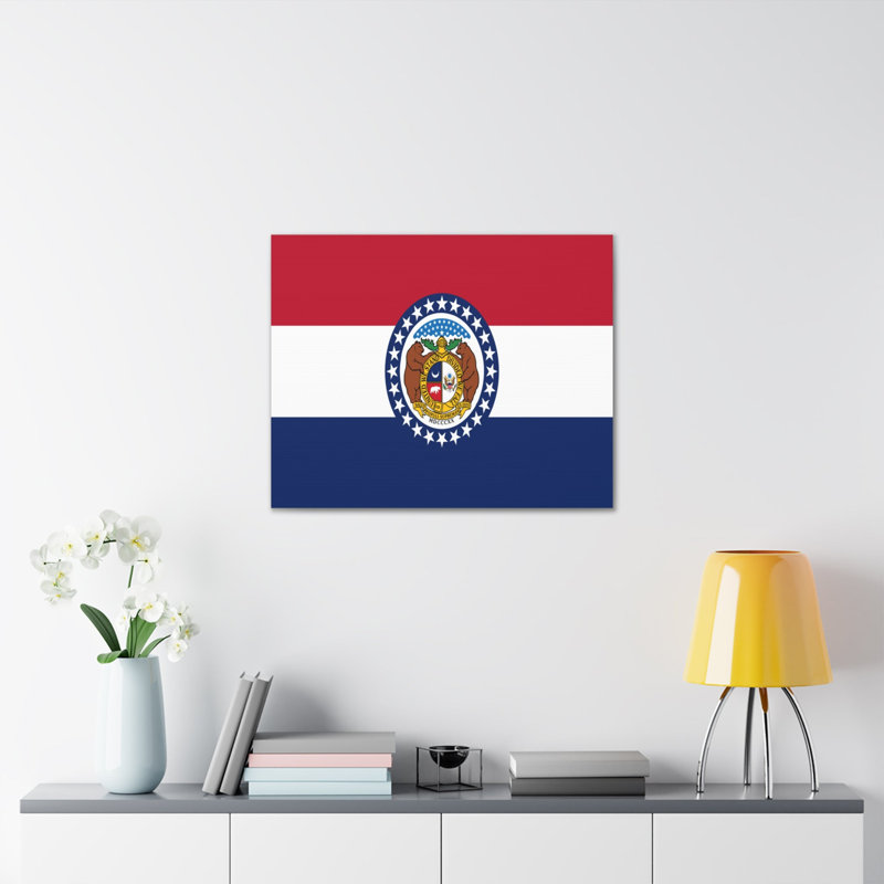 «Missouri State Flag», toile vibrante, décoration murale sans cadre, H 11 po x l 14 po